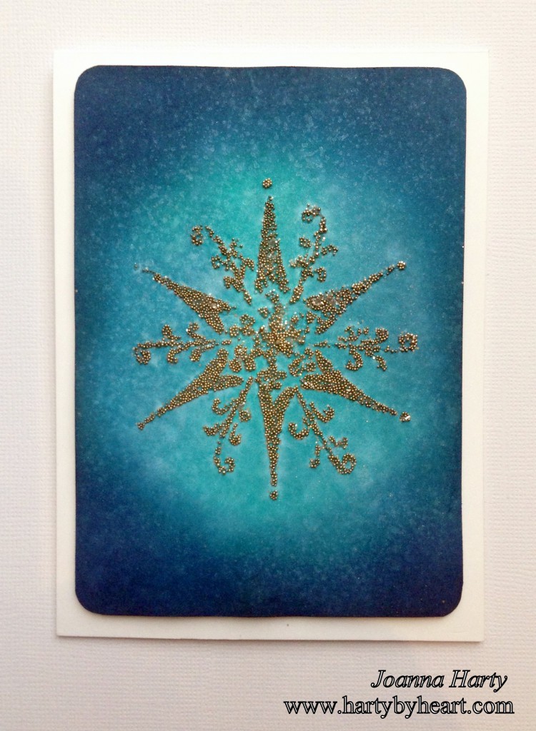 Christmas card with micro beads, www.hartybyheart.com