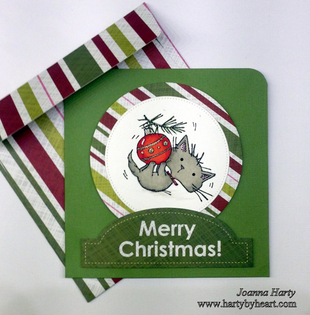 Christmas card with cute kitty, www.hartybyheart.com