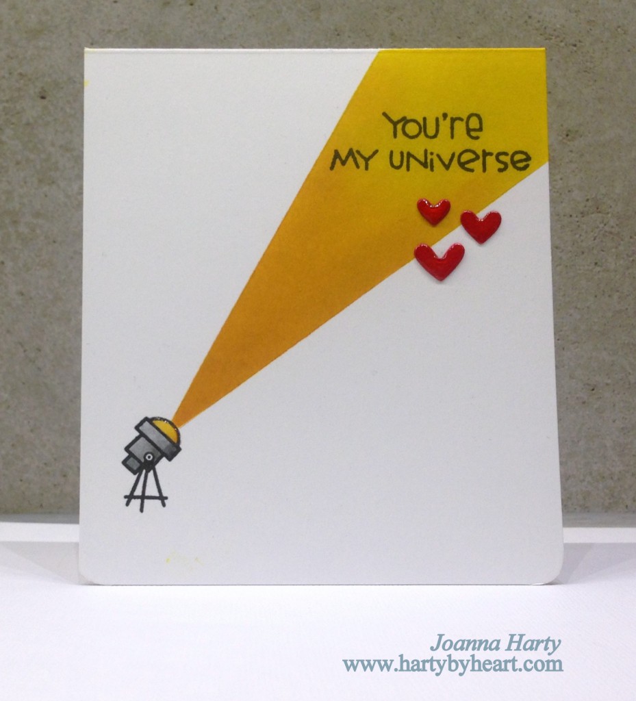 Valentine card with Paper Smooches stamps, Space Cadet