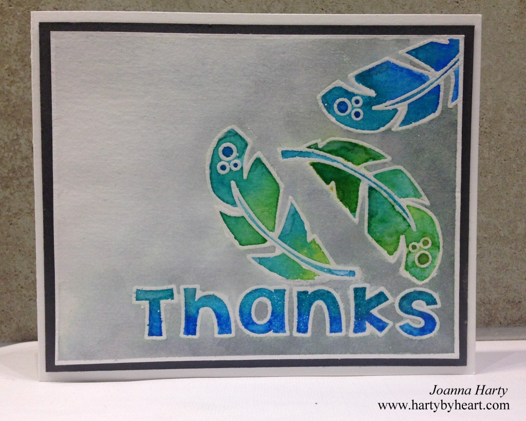 Thank you card by Joanna Harty with TAWS stamps, more information and a video over at www.hartybyheart.com