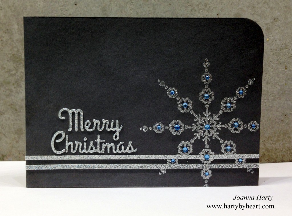 Card created by Joanna Harty using CAS-ual fridays stamp Lovely Snowflake & Noel Fri-Dies