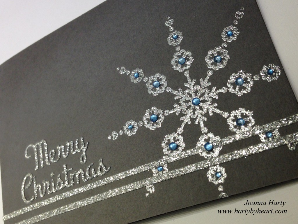 Card created by Joanna Harty using CAS-ual fridays stamp Lovely Snowflake & Noel Fri-Dies