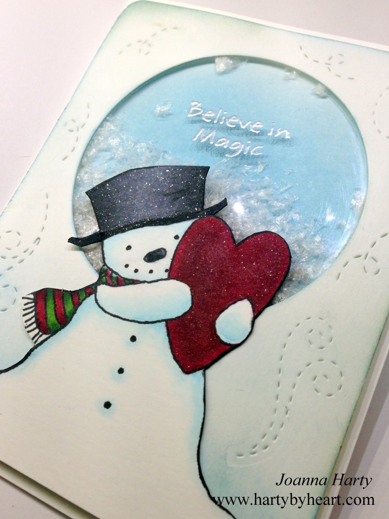 Christmas shaker card created by Joanna Harty using MFT stamps and Paper Smooches die